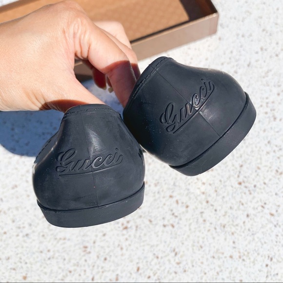 NIB Authentic Gucci Horsebit Embossed Rubber Flats Black 36 - Picture 5 of 8